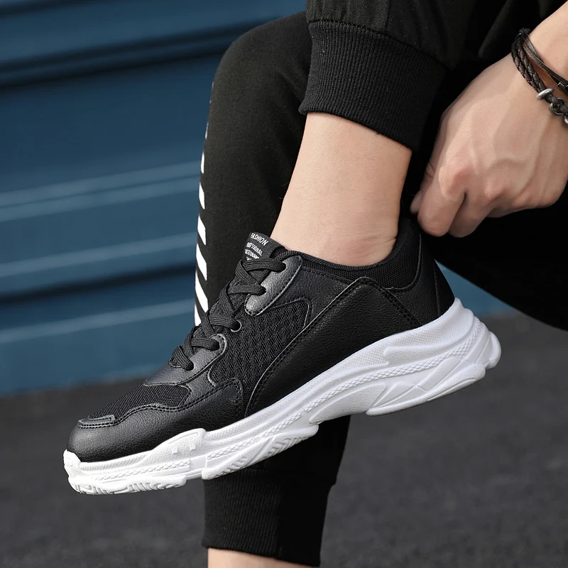 

2019 Summer Men Sneakers Shoes Man Trainer Light Walking Chunky Mesh Flats Yellow Plus Size 39-44 Vulcanized Cheap White Shoes