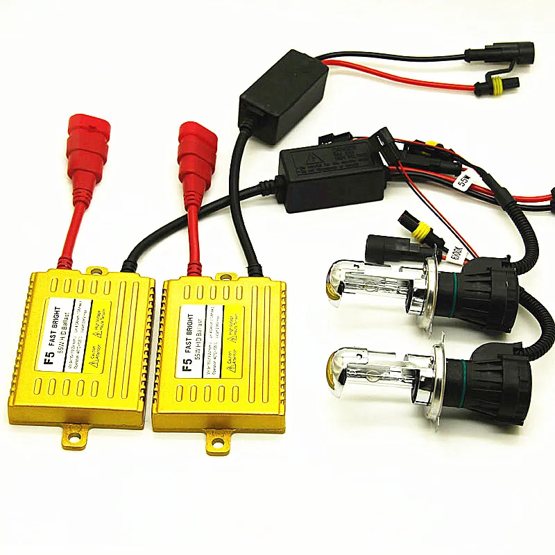 Afaecar 1 комплект автомобиля 12v bi xenon hid переменного тока 12В 55 Вт лампа H4-3 Hi/короче спереди и длиннее сзади) Луч Авто 6000k 4300k 8000k H4 комплект фар
