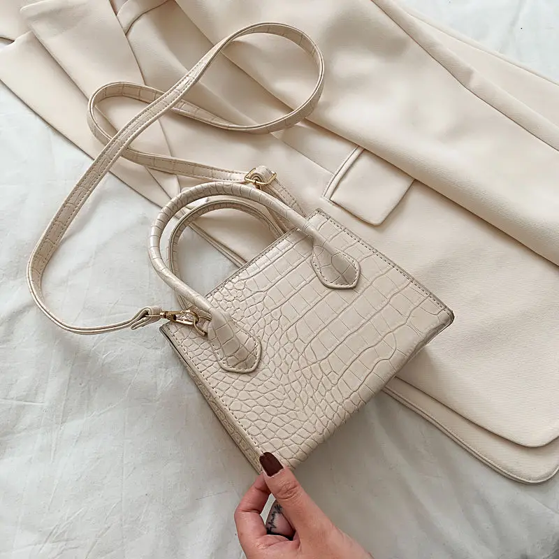

Small Crocodile Pattern Solid Color PU Leather Crossbody Bags For Women 2020 Summer Lady Shoulder Handbags Female Simple Totes