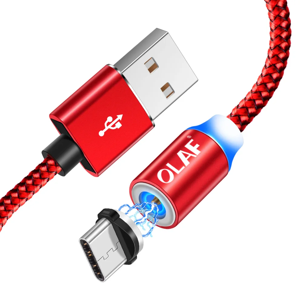Магнитный USB кабель для huawei samsung type C type-C зарядный USB C Магнитный кабель Micro USB Мобильный шнур для телефона провод для iPhone 11 магнитная зарядка магнитный кабель провод для зарядки шнур для зарядки те - Цвет: for type c red