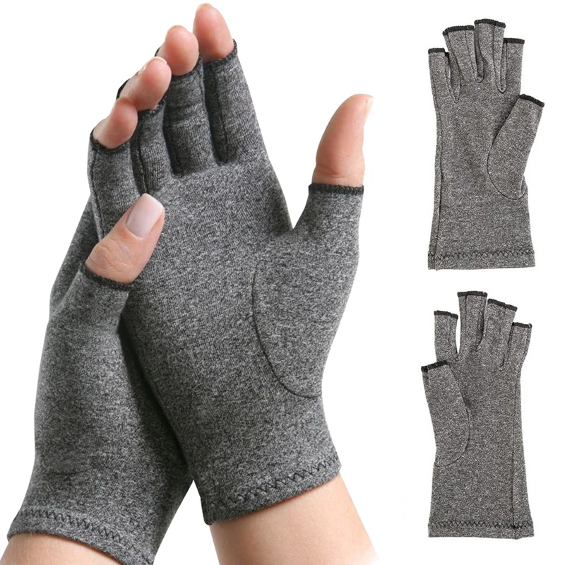 Compression Floves for Arthritis Women Mitten Therapy Pressure Gloves Hand Pain Relief Half-finger Mittens Winter Gloves
