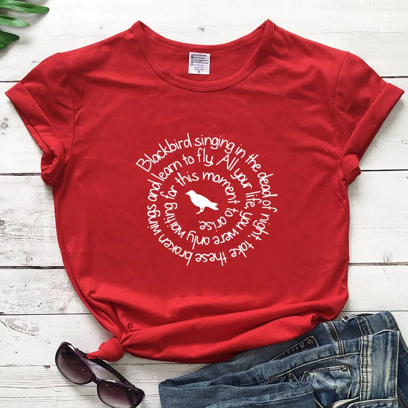 Blackbird Singing In The Dead Of Night T-shirts Trendy Graphic