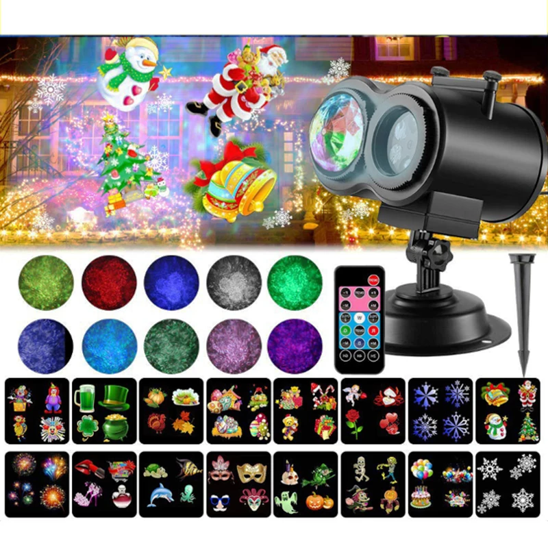 

Christmas Decorative LED Projector With Water Wave Light Remote Control Party Holiday Outdoor Indoor LED Projection Waterproof