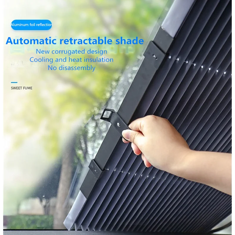 

Car Windshield Curtain Retractable Set Folding Car Sunshade Cover Reflective Film Curtains Anti-UV Car Sun Shade 45cm/65cm/70cm