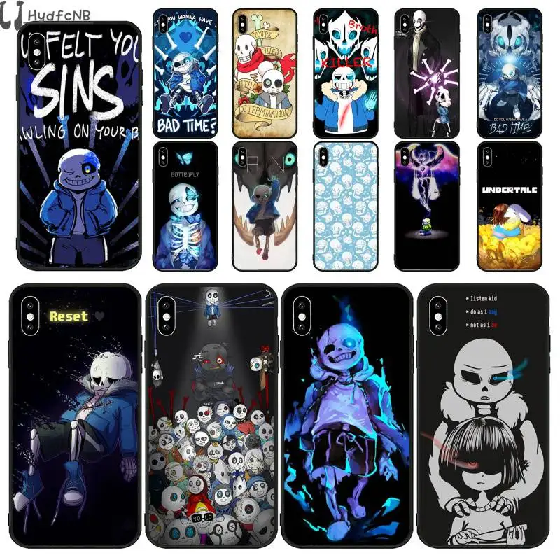 

Black undertale papyrus sans doggo TPU Soft Silicone Phone Case Cover for iPhone 11 pro XS MAX 8 7 6 6S Plus X 5 5S SE XR case