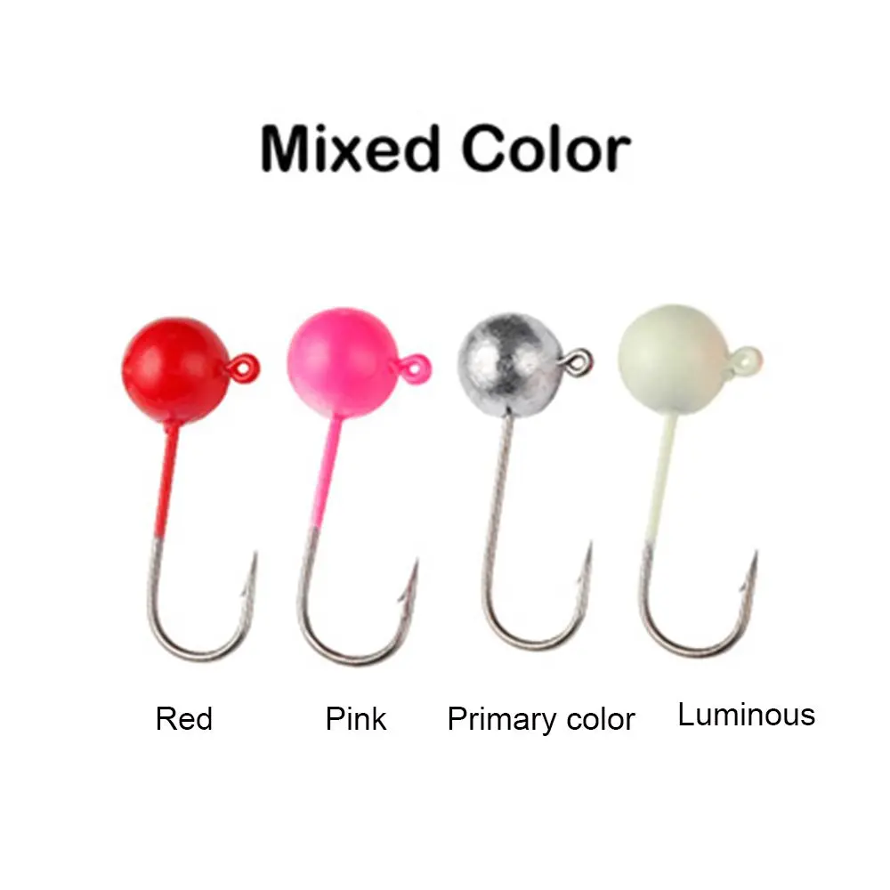 10pcs Luminous Rockfish Hook  Fishing Jigging Bait Lead Head Hook Round Head Barb Perforated Hook 1g 15g 2g 3g 5g 7g