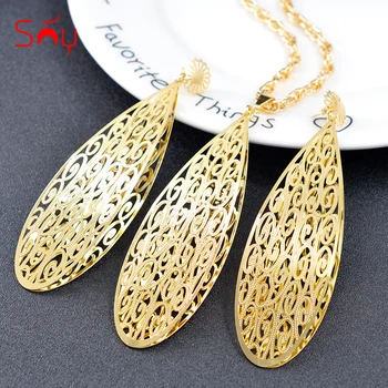 

Sunny Jewelry Vintage Jewelry Sets For Women Earrings Pendant Necklace Flower Pattern Wedding Big Jewelry For Party Engagement