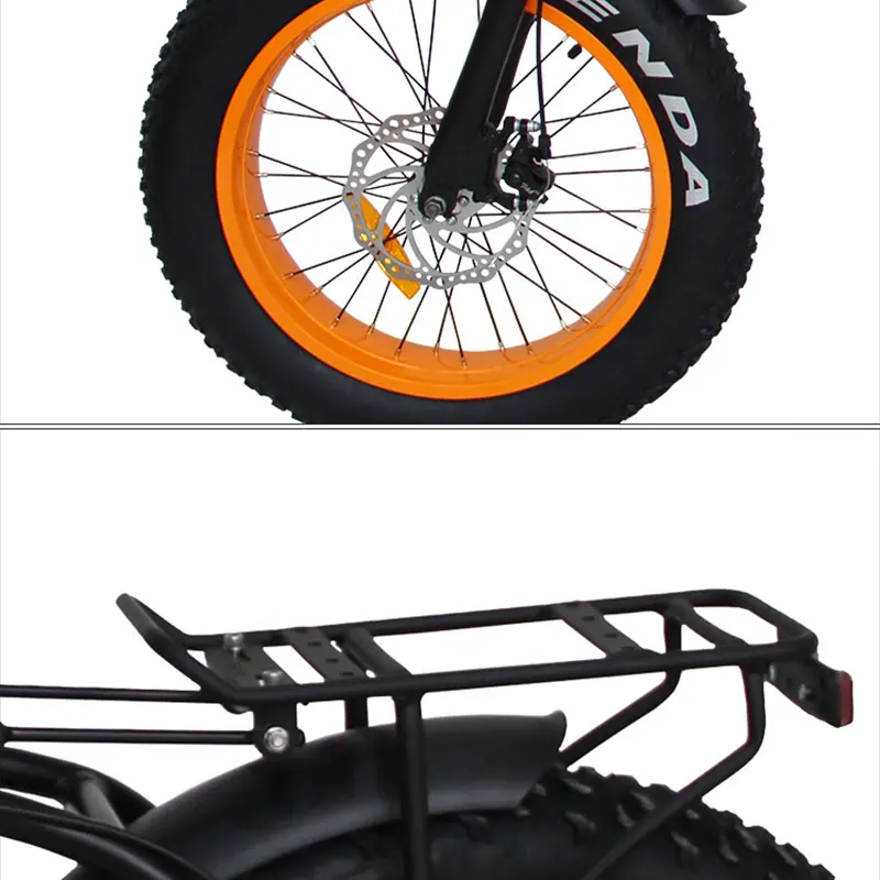AOSTIRMOTOR Electric Bicycle 20Inch Folding Bike 350W Fat Tire Snow Bike 36V 10.4Ah Lithium Battery Russian Warehousing
