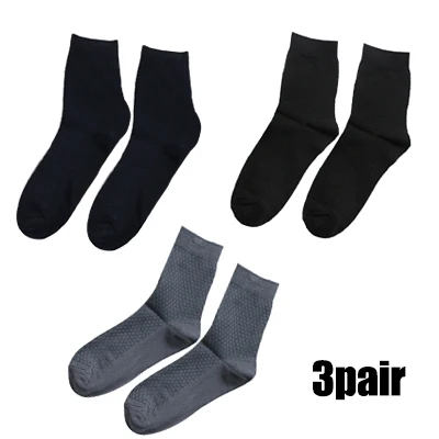 3pair=6pcs Men Casual Cotton Socks Fashion Pattern Print Crew Sock Soft Breathable Funny Sock for Autumn Winter Solid Color Sock - Цвет: Style 4
