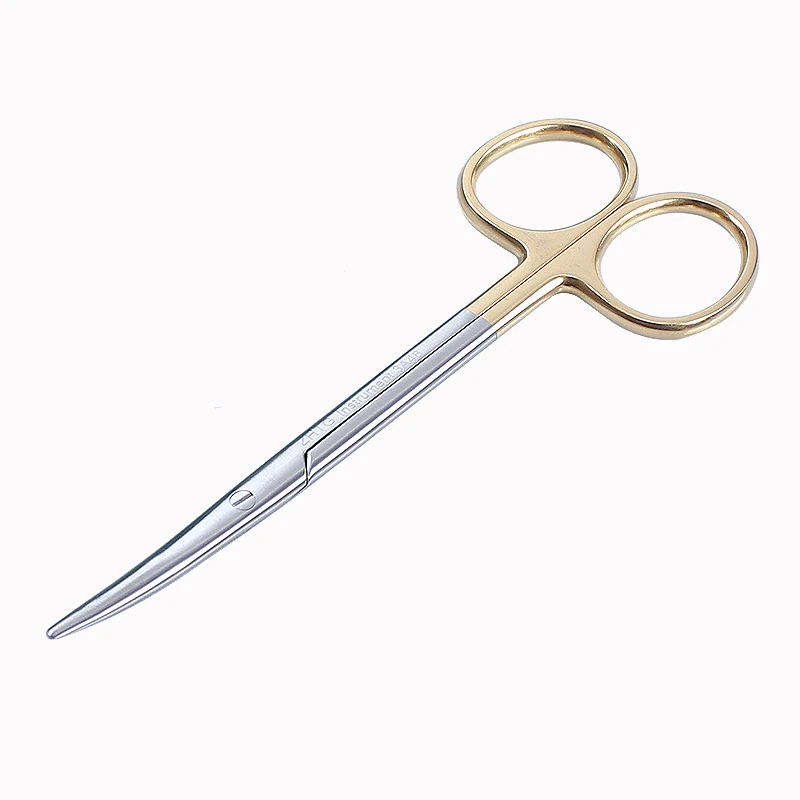 Ophthalmic stainless steel gold handle surgical scissors cosmetic plastic surgery instrument double eyelid tool 12.5/14.16cm