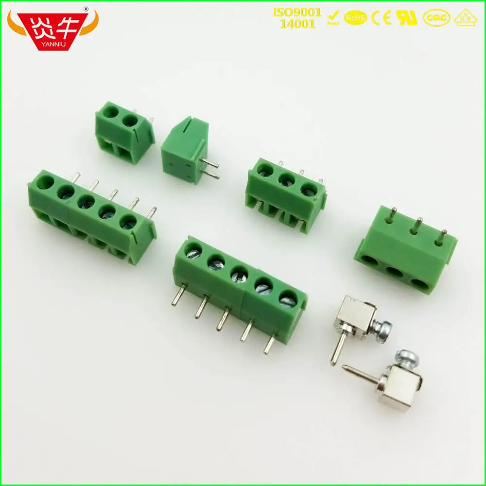 KF350R 3,5 2P 3P PCB универсальные Винтовые клеммные блоки DG350R 3,5 мм 2P 3P Можно прошить Феникс контакт DEGSON KEFA YANNIU