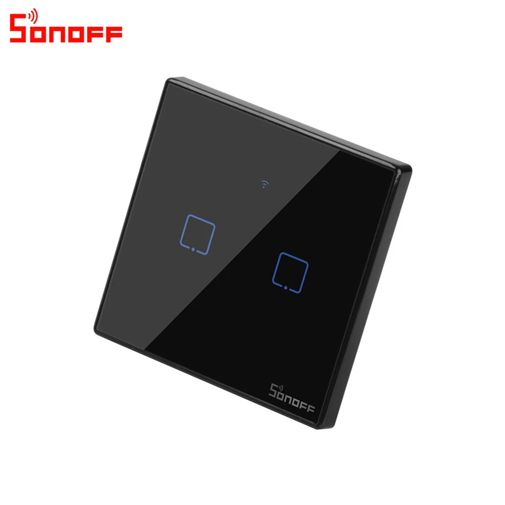 Интеллектуальный выключатель света SONOFF T3 1/2/3 TX серию интеллектуальных домашних Wi-Fi светильник выключатель закаленное Стекло поверхности Смарт-поставляет Великобританию Стандартный