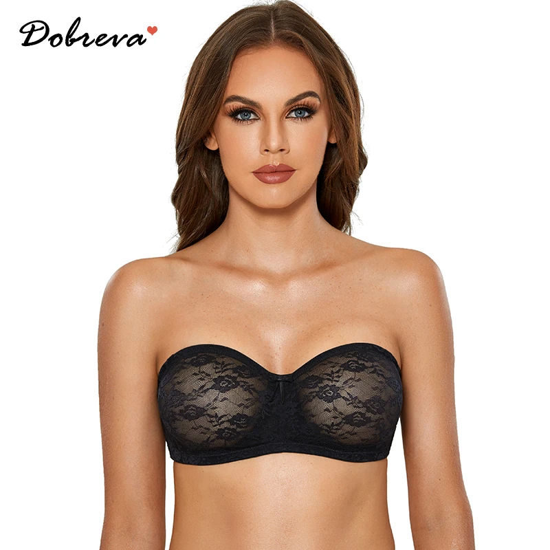 Dobreva Women's No Padding Seethrough Underwire Multiway Strapless