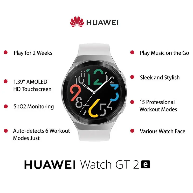 US $170.10 Original HUAWEI WATCH GT 2e 139inch AMOLED 5ATM Smart Watch 2 Weeks Long Standby Sport Watch GT Lite Original NFC