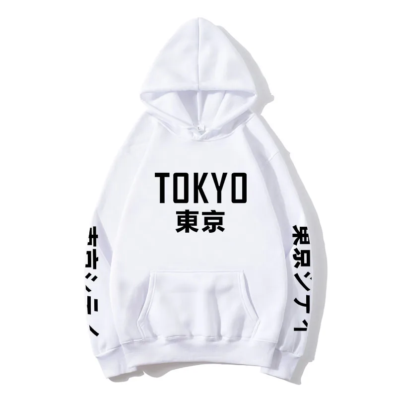 

2019 New letter hoodies male Harajuku TOKYO Printing Pullover Sweatshirt Hip Hop Streetwear Men/Women Hoodie slim fit sudaderas