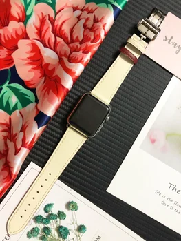 

Luxury Folding Buckle Real Leather Band For Apple Watch 38mm 40mm 42mm 44mm Bracelet Belt For Apple iWatch Strap Series 2 3 4 5