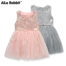 Платья для девочек; коллекция года; сезон лето; жилет с блестками; платье принцессы для свадебной вечеринки; Чистый хлопок; Сетчатое трикотажное платье для девочек; детская одежда; K1