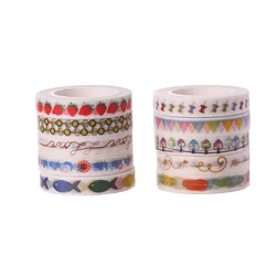 Bandes en papier à lignes de coupe, 10 pièces, ruban décoratif artisanal créatif à lignes de séparation (Style mixte) 
