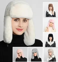Женские зимние меховые головные уборы из искусственного меха, вельветовые Теплые наушники, лыжные уличные велосипедные шапки