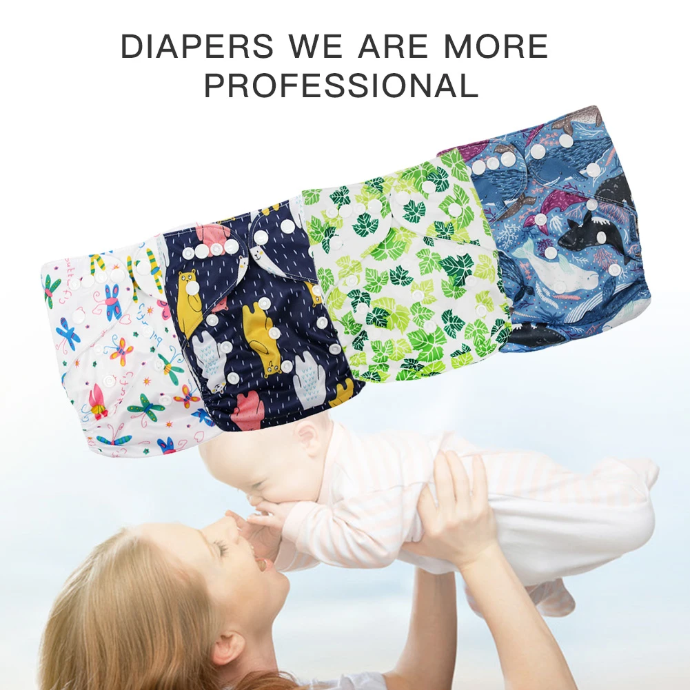 

Baby Washable and Breathable Reusable Pocket Cloth Diapers Super Soft and Stay Dry Baby Diaper Adjustable Practical Nappy Cover
