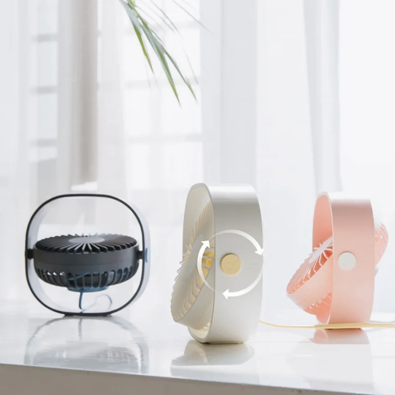 USB вентилятор 360 Вращающийся немой розовый маленький настольный вентилятор Регулируемый 3 скорости бесшумный дизайн бесщеточный мотор технология