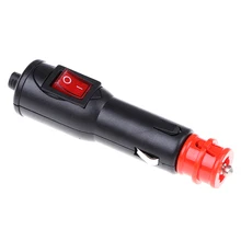 Nowy 1 szt 12V-24v High Power męski zapalniczka samochodowa gniazdo wtykowe z czerwonym włącznikiem wyłącznikiem tanie tanio CN (pochodzenie) 0inch Car Cigarette Lighter Plugs 2020