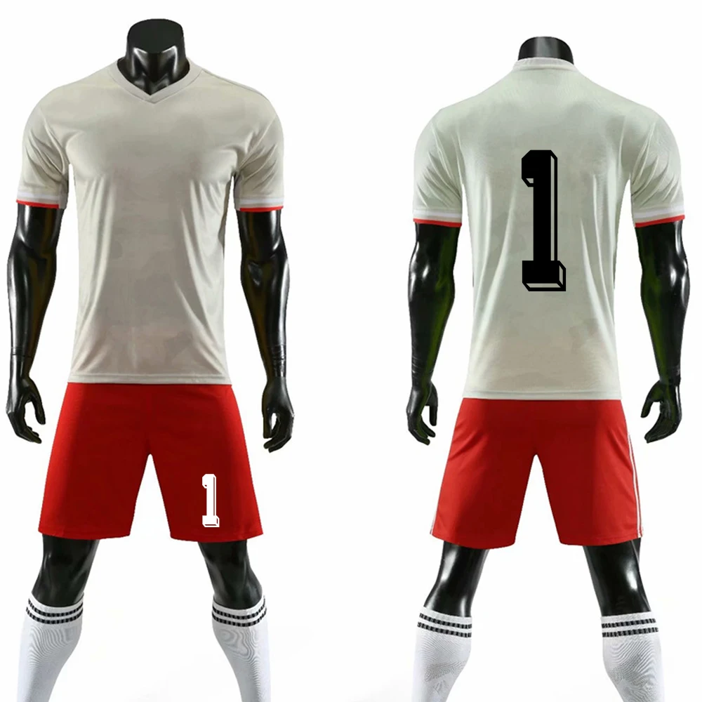 Football Jersey 19/20 Blank Soccer Uniforms Custom Football Jerseys Soccer Kit Men Football Training Set Boys Girls Sports Suit - Цвет: Number 1