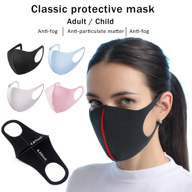 

10PCs Unisex Sponge Dustproof PM2.5 Pollution Half Face Mouth Mask Anti Haze Dust Mask Filter Washable Reusable Face Mask