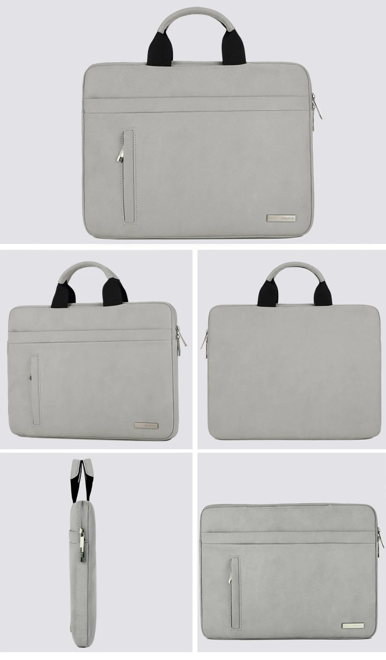 Pu Leather Laptop Bag 12 13.3 14 15.6 inch Waterproof Notebook HandBag Carry Case Sleeve For Macbook 13 Briefcase Sleeve