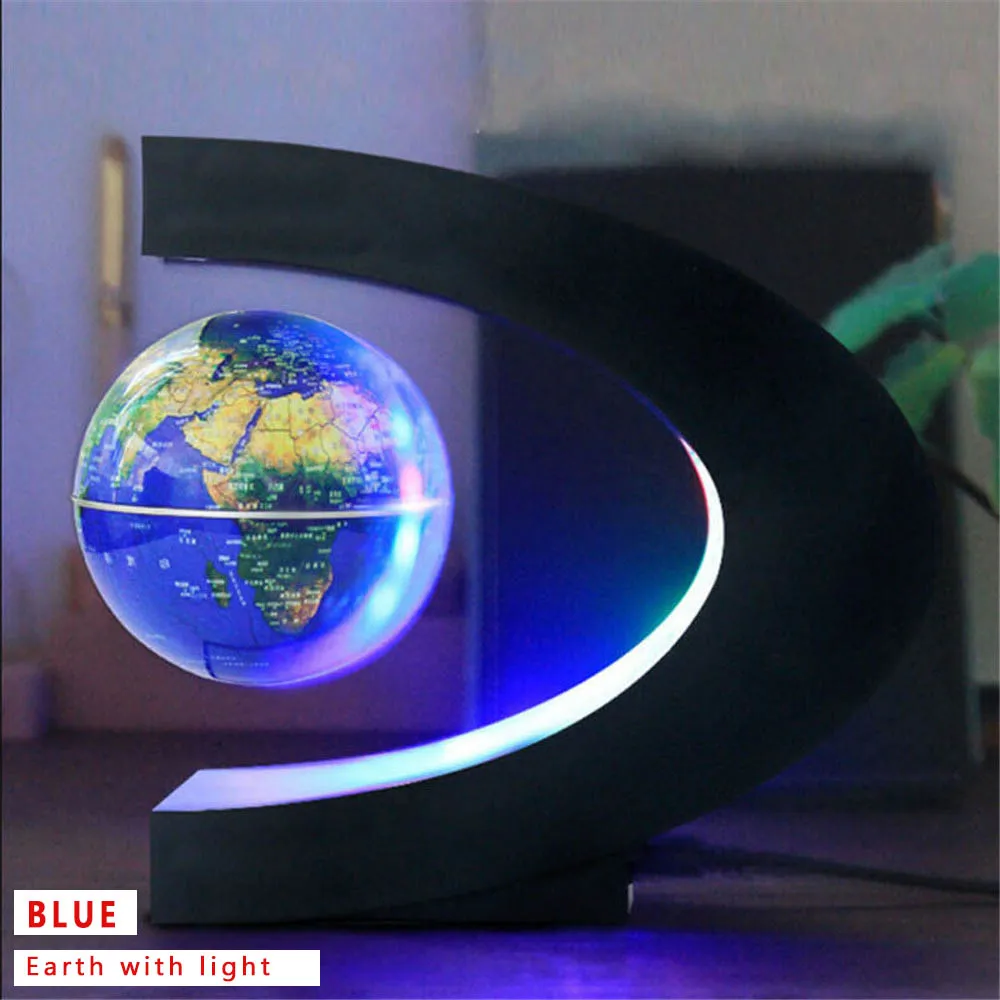 Magnetic Levitation Floating Earth Globe Map With C Shape Base LED Light Cool UK 