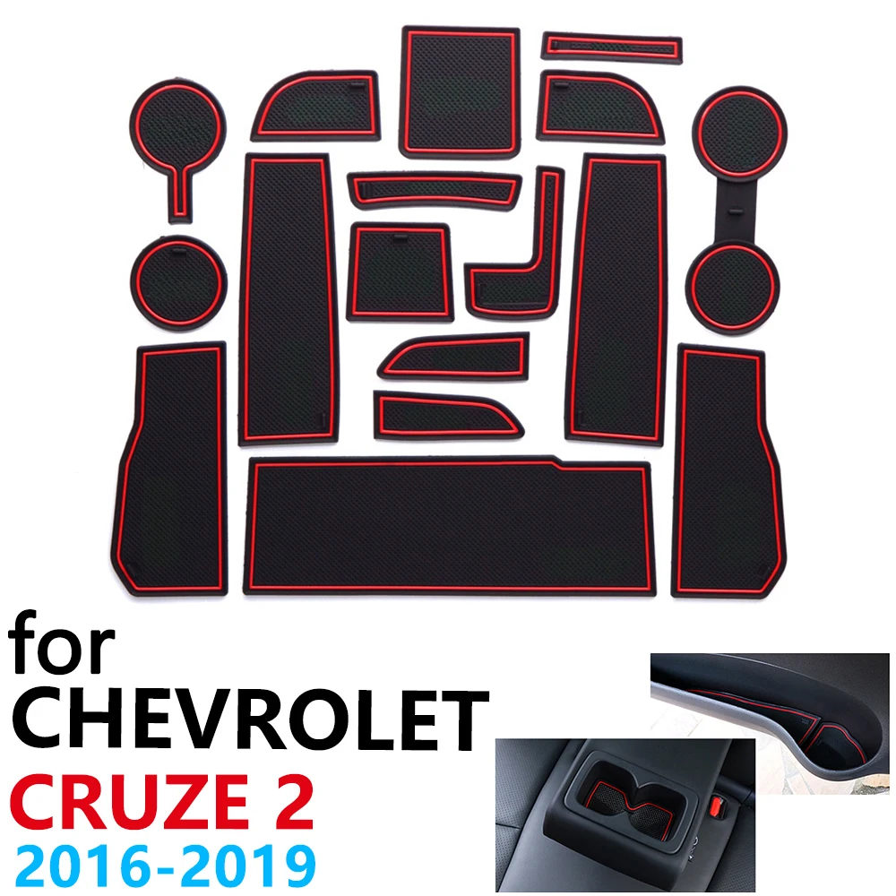 Противоскользящие резиновые чашки подушки двери паз коврик для Chevrolet Cruze 2 MK2 Chevy
