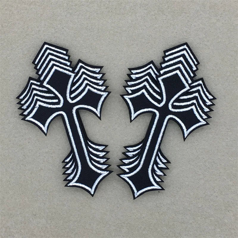 10pcs 많은 옷에 크로스 패치 Diy 수 놓은 아플리케 의류 청바지 스티커 배지 (7.0x10.3CM) 패치에 철