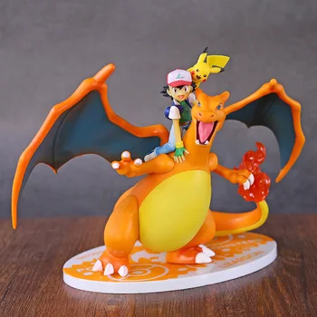 

Ash Ketchum with Mega Charizard and Pika Lizardon Action Figure Model Toys Figure Collection Toys Gift for Children