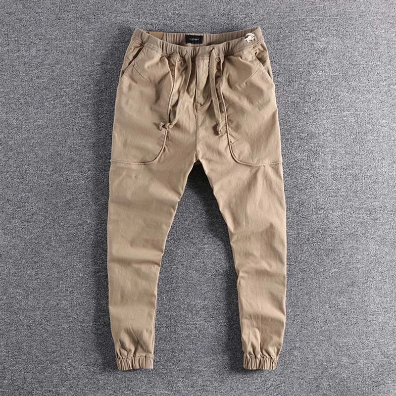 

2019 new arrival fashion simple Cotton high quality, pure color youth pants, foreign trade men's casual trousers for promotion L