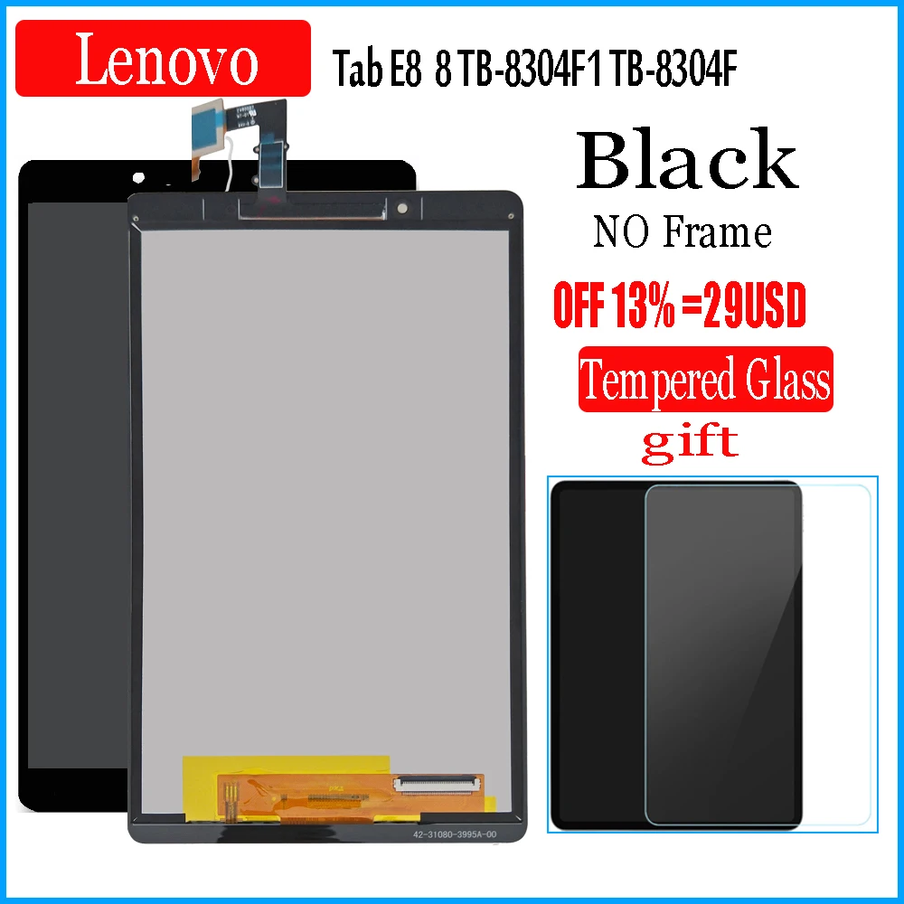 Layar LCD dengan layar sentuh untuk Lenovo Tab E8 TB-8304F1 TB-8304F TB  8304 Digitizer kaca rakitan penuh Tablet PC AliExpress Mobile