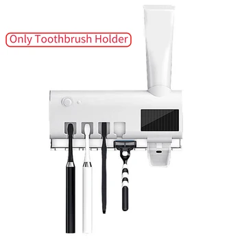 

Bathroom Easy Install Toothbrush Holder USB Rechargeable Wall Mounted UV Light Adhesive Multifunctional Cleaning Solar Powered