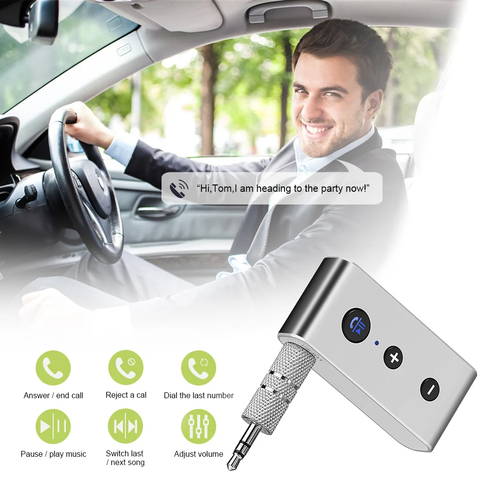 Hands free Wireless bluetooth Car Kit 3.5mm Jack For AUX 4.0 Bluetooth Audio Adapter Receiver Handsfree Wireless Car