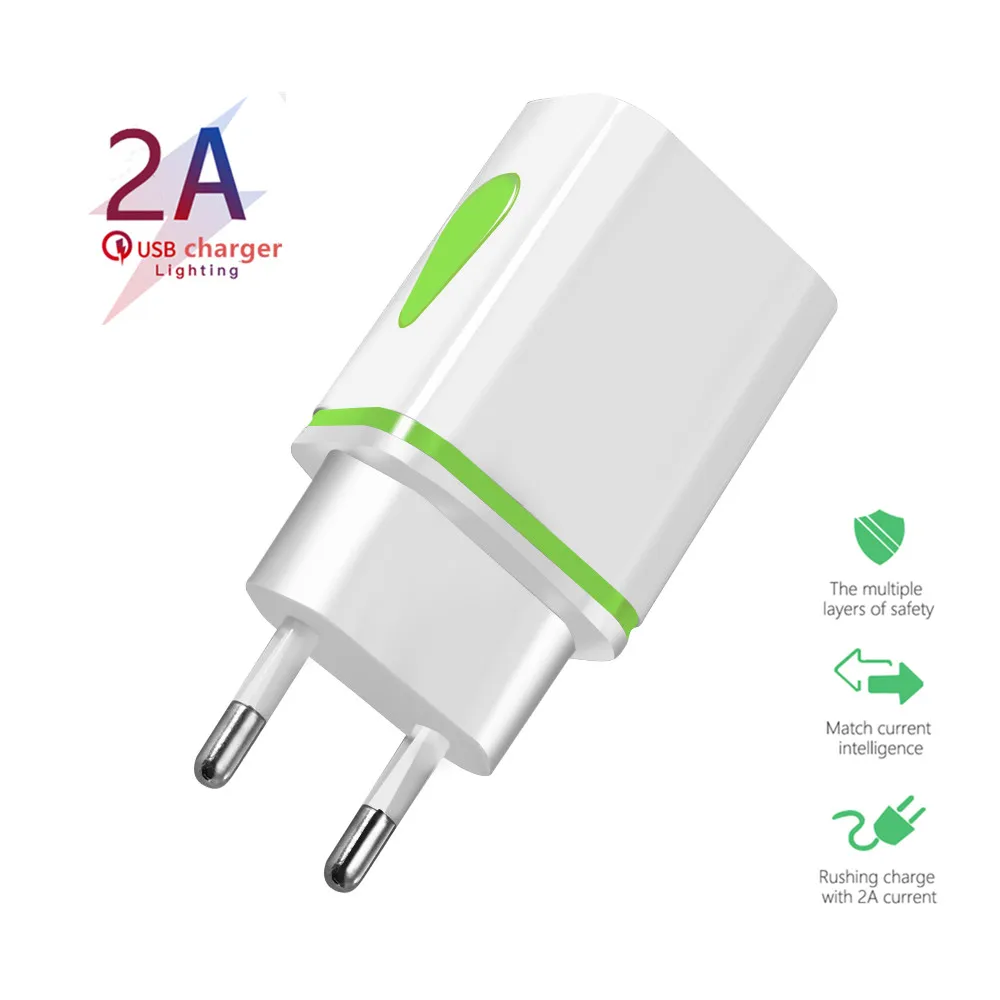 

Dual USB Phone Charger LED Lighting Universal Fast Charging Power Adapter For Xiaomi Samsung Huawei Android Phone Charger EU/US