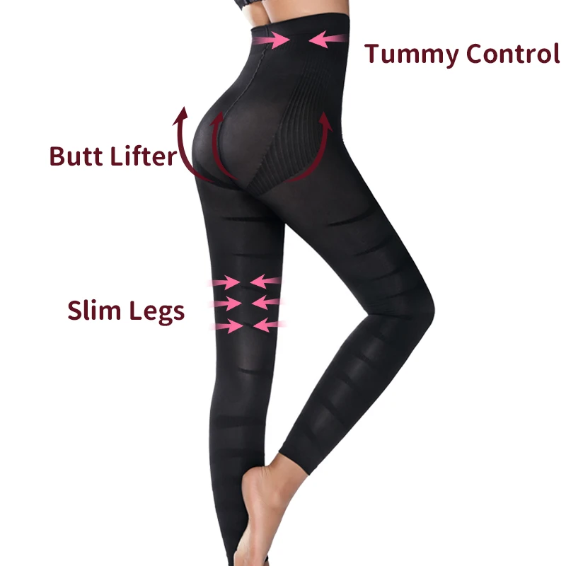 Anti Cellulite Compression Leggings Leg Shapewear Body Shaper Women Slimming Sheath Thigh Sculpting Slimmer Waist Trainer Pants tummy control underwear