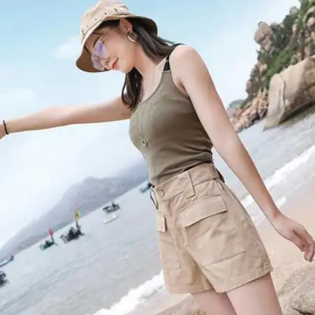 Шорты-карго летние в стиле бойфренд с поясом модель 2020 года уличная одежда