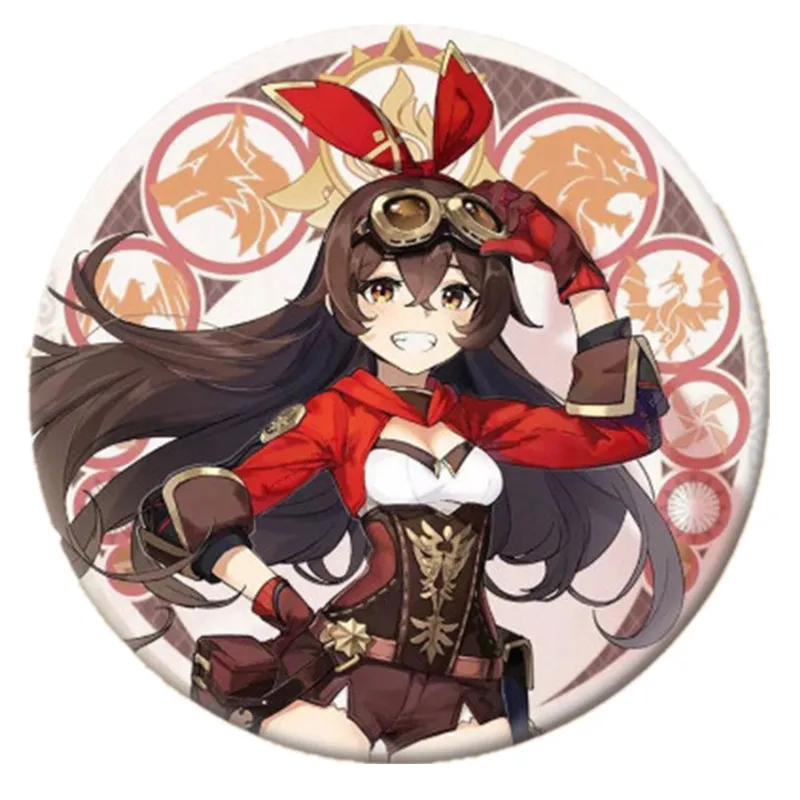 Free Shipping 58mm Online Game Genshin Impact Brooch Pin Cosplay Badge Accessories For Clothes Backpack Decoration gift