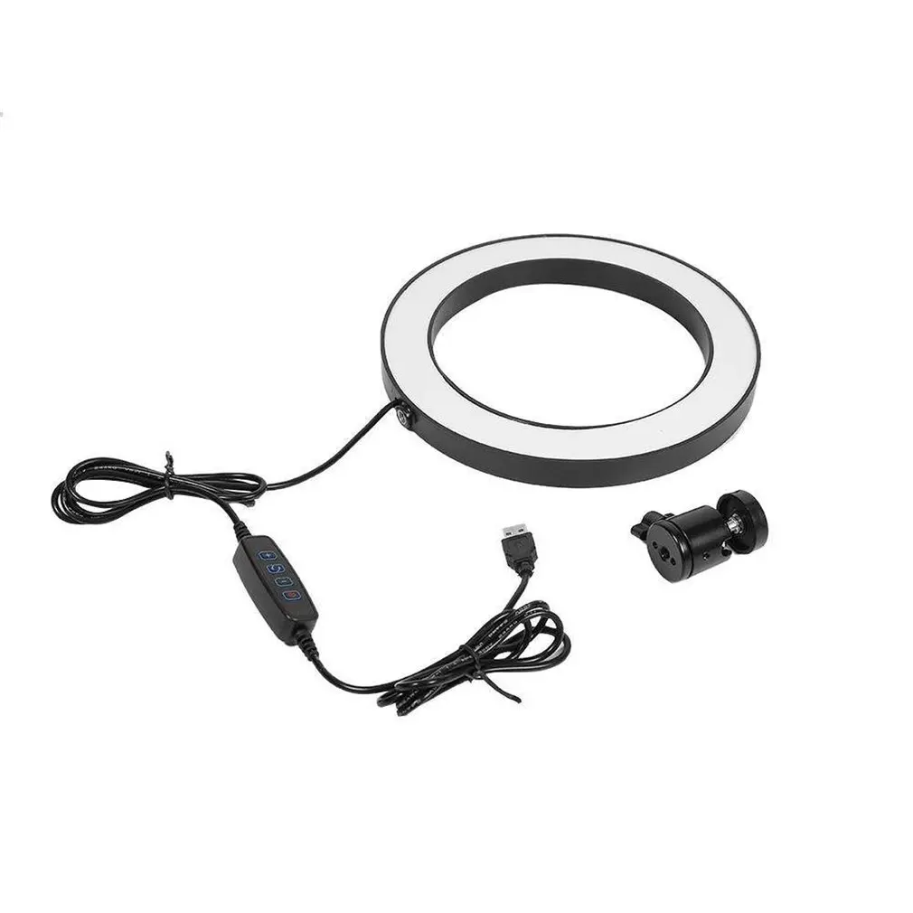 Портативный 8 Дюймовый Светодиодный кольцевой мини светильник 3200K/5500K USB видео