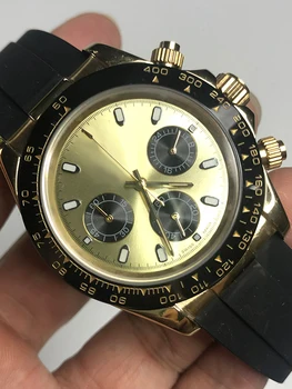 

18K Gold AAA quality watch Men automatic mechanical sweeping movement rubber strap luxury brand Watches day-Tona