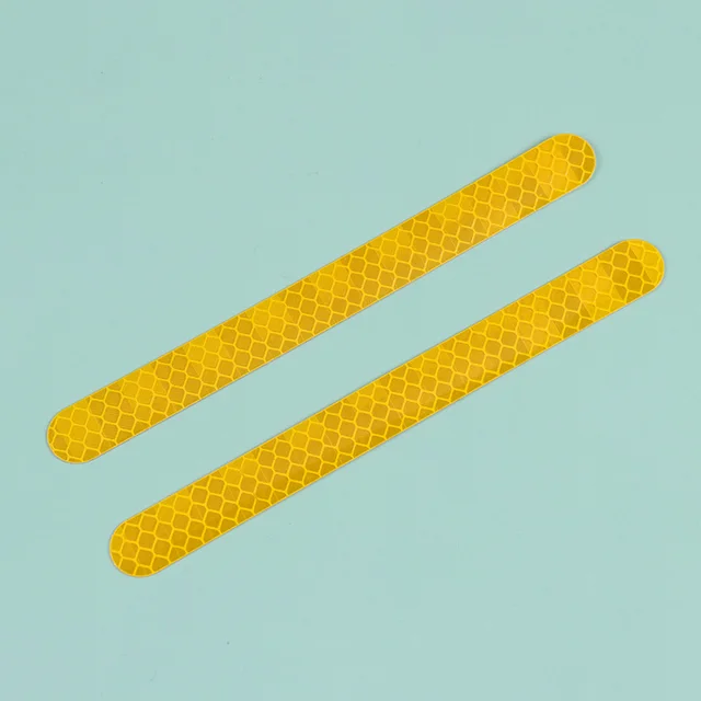 2PCS Car Stickers Rearview Mirror Reflective Strip Anti-collision Warning Stickers Exterior Reflex Tape Reflective Strip YELLOW