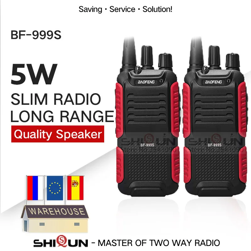 

2PCS Baofeng BF-999S Plus Walkies Uhf band Military Level two way radio transceiver for security,hotel,ham BF999s update of 888s