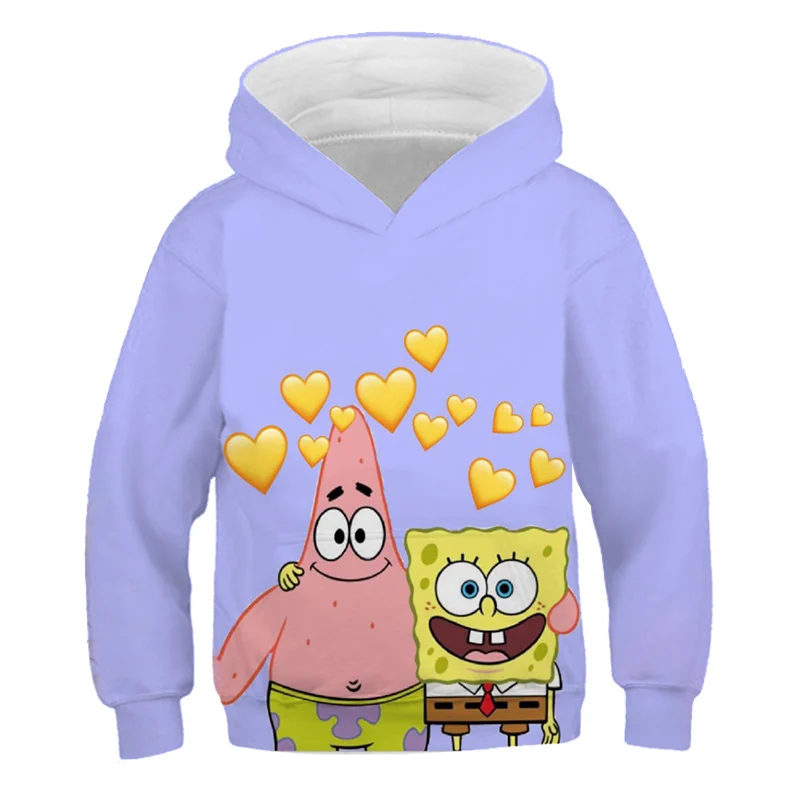 2021/22New Spongebob-Hoodie Kids Long Sleeve Hoodie Cartoon Boy Girls Casual Personality Hoodie 4-14T best hoodie for boy