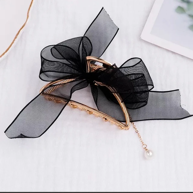 Bilandi 2021 New Metal Hair Claw Clips With Chain Tassel Glass Beads Butterfly Bow Dangle Hair Clips  For Women Hair Accessories hairpin-No 15