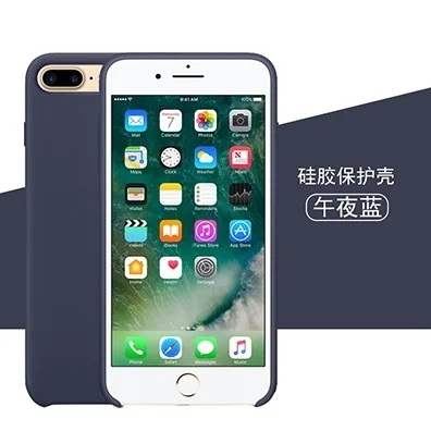 Оригинальные официальные силиконовые чехлы для Apple iphone X Xs MAX XR, чехол для iphone 11 Pro, чехол для Apple iphone 7/7 Plus 8 8 Plus - Цвет: Midnight Blue
