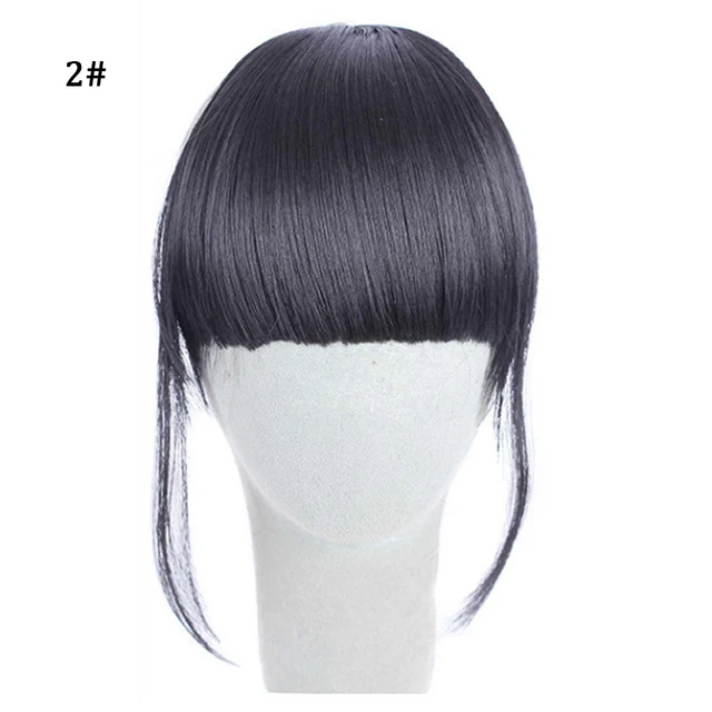MyDiva Synthetic Air Bangs Heat Resistant Hairpieces Hair Women Natural Short Black Brown Bangs Hair Clips For Extensions D05-2