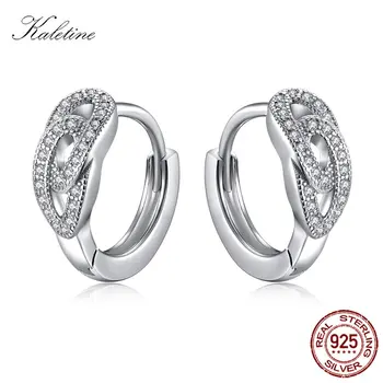 

KALETINE Infinite Hoop Earrings For Women Accessories 925 Sterling Silver Huggie AAA CZ Small Korean Fashion Jewelry ESCH8073